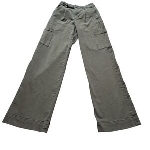 Joe's Jeans Petra Pants Women's 26 Olive Green Brown Utility Cargo Wide Leg